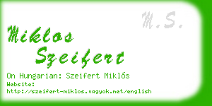 miklos szeifert business card